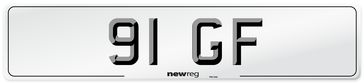91 GF Number Plate from New Reg